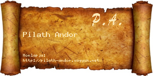 Pilath Andor névjegykártya